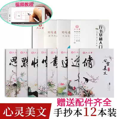 12 copies of the spiritual beauty of the book Liupingtang Adult Running book copy copybook prose hard pen line pen writing copybook