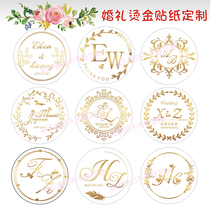 Transparent hot stamping adhesive label sticker Wedding logo Wedding invitation invitation sugar box Birds nest bottle sticker design customization