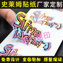 Laser self-adhesive custom SLIME Sticker Label SLIME Transparent hot laser self-adhesive crystal mud sticker