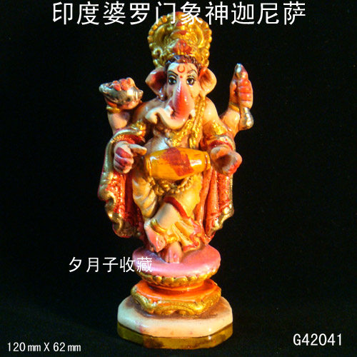 Zen Forest Residence Small-sized worship-type colored silty elephant god Ganesha G42041 Indian temple Thai Buddha
