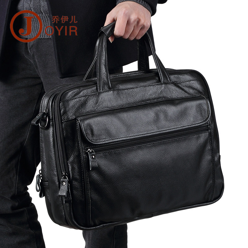 Male Subcontractor Business briefcase Male Large Capacity genuine leather men's bag Single shoulder inclined satchel bungalow handbag male leather handbag male