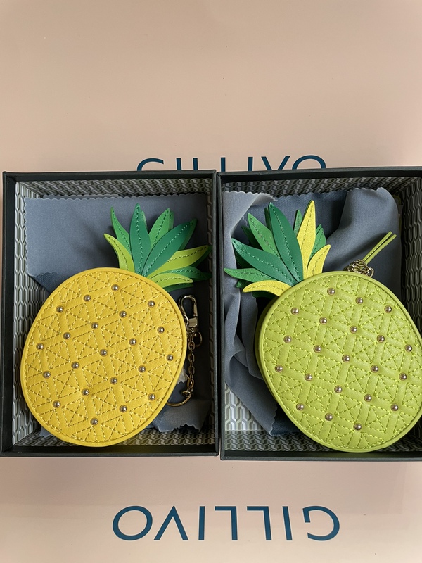 Kariol Women's Wallet, Genuine Leather Coin Purse, Clutch Bag, High-End Bag, Compact Pineapple Design 9.8×11