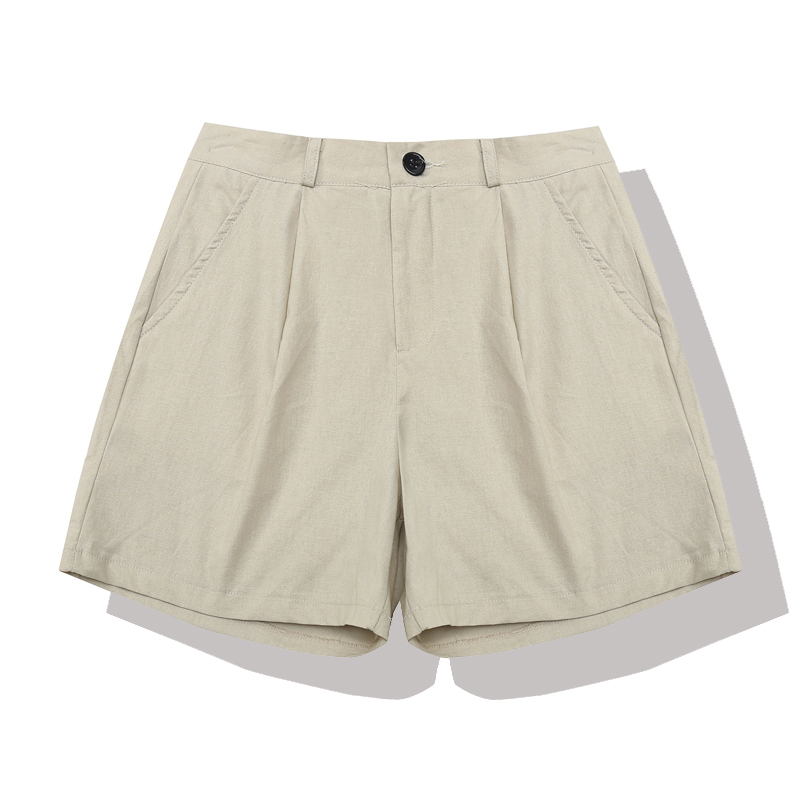 Chuối Banana tường nứt đề nghị chiều dài chân eo cao mỏng đàn hồi eo cotton quần short giản dị nữ quần sinh viên quần áo nữ đẹp