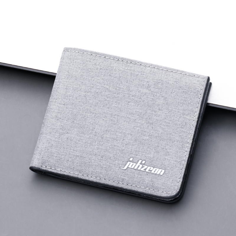Canvas Wallet for Men, Short Style, Student, Ultra-Thin, Minimalist Wallet, Simple, Can Hold Driver's License, Men's Wallet, Thin, Trendy Brand