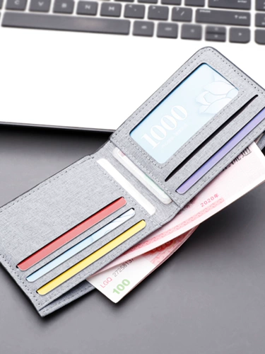 Мужской тканевый короткий ультратонкий минималистичный бумажник, кошелек для водительских прав