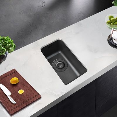 黑色纳米吧台迷你小水槽单槽套餐304不锈钢厨房阳台小水池洗菜盆