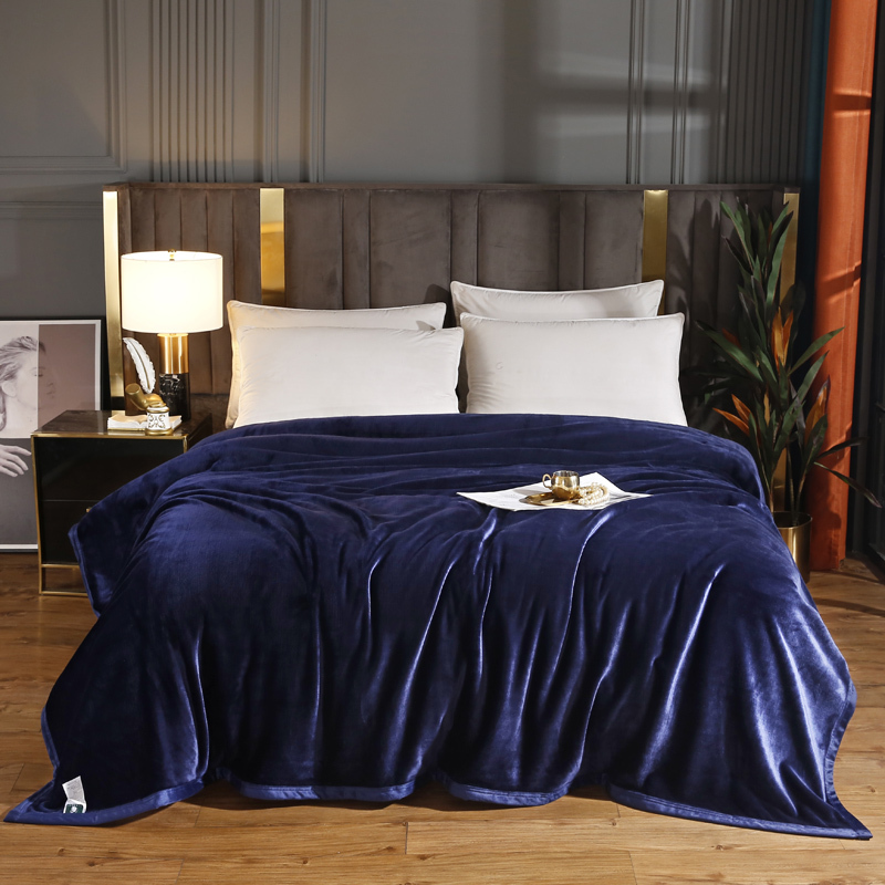 Popular Royal Blue Thick Blanket, Winter Cold-Resistant Warm Blanket, Sapphire Blue Flannel Fire Blue Single/Double Blanket