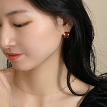 Small crowdsourced ear clip small New Year Mosquito Coil Dish Ear without earbuds Deaf Woman Retro Style Red Earrings Earrings