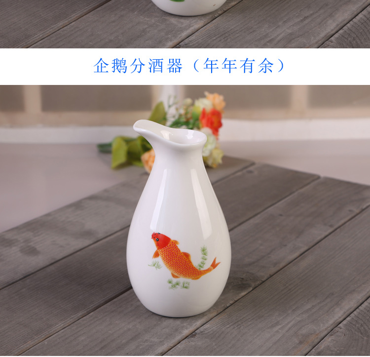 Chim cánh cụt gốm tỉnh táo bình decanter rượu vang trắng thủy tinh thủy tinh trắng sứ hip bình đặt bộ rượu - Rượu vang gia ly ruou vang