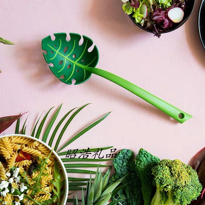 Jungle Spoon leaf Creative leaking spoon Flour Spoon Turtle Leaf Spoon Jungle Leaves Leaking Spoon Kitchen With Spoon