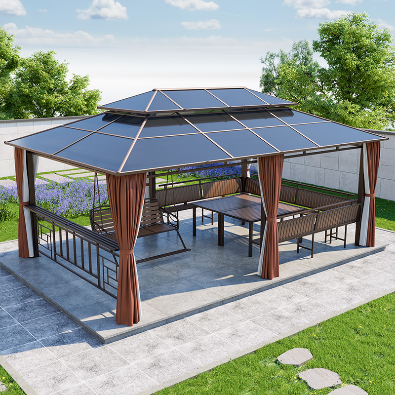 Outdoor Gazebo Swing Set, Leisure Viewing Pavilion, Courtyard Garden Terrace, Sunshade Pavilion, Gazebo