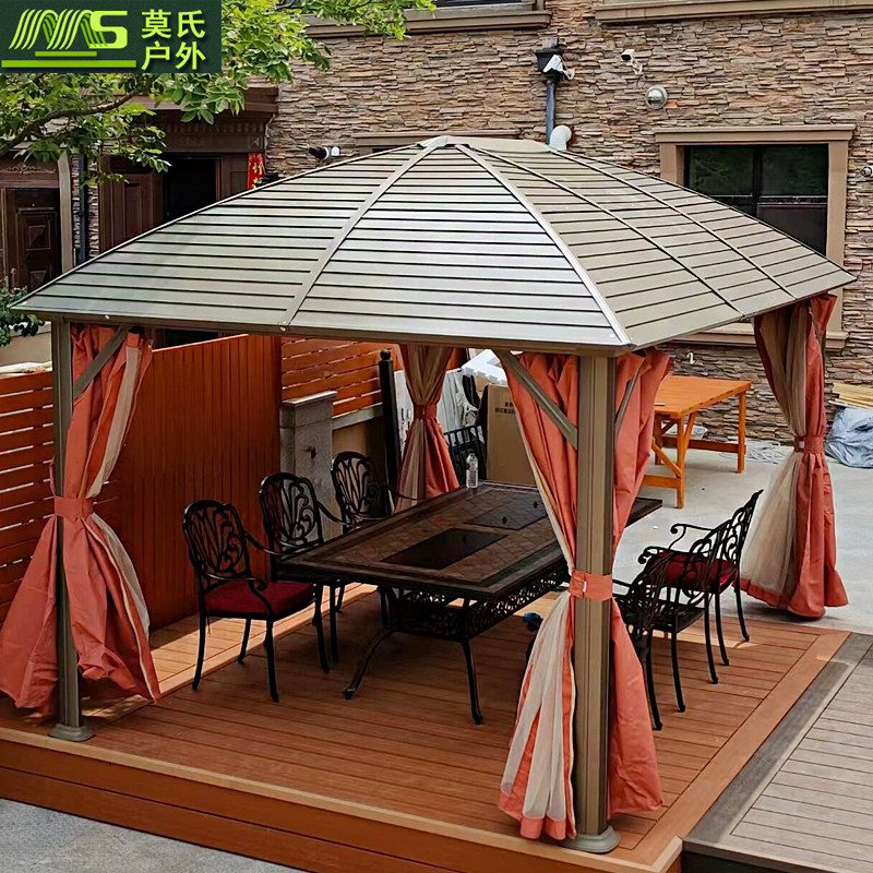 Outdoor Cool Pavilions Villa Courtyard Terrace Terrace Terrace cool pavilions Pavilions Garden Simple Iron Art Pavilions Shade Rain Shed By Cool Shed