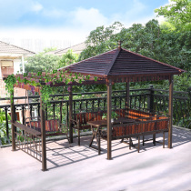 Outdoor gazebo Grape rack Swing pergola Anti-corrosion wood carbonized wood courtyard Garden Farmhouse leisure cool pavilion