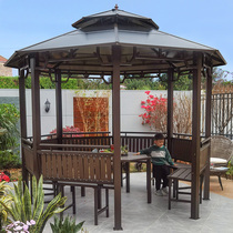 Outdoor Pavilion home Villa courtyard farmhouse simple octagonal pavilion Sun board iron leisure cabin pavilion