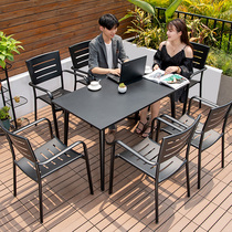 Outdoor table and chair Nordic courtyard leisure table and chair combination outdoor outdoor garden furniture aluminum alloy dining table and chair