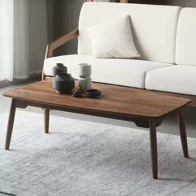 North American black walnut tea table Nordic solid wood simple modern living room household small apartment Japanese log tea table