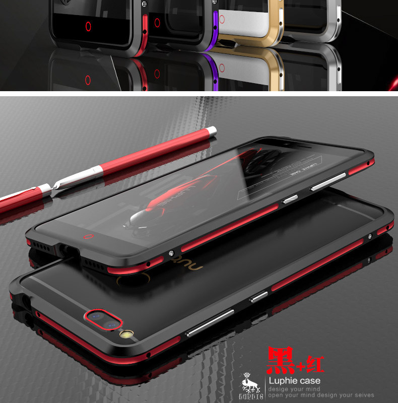 Luphie Bicolor Blade Sword Slim Light Aluminum Bumper Metal Shell Case for ZTE nubia Z17 mini