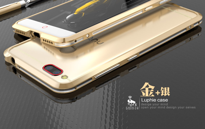 Luphie Bicolor Blade Sword Slim Light Aluminum Bumper Metal Shell Case for ZTE nubia Z17 mini