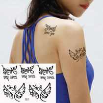 Small fresher sexy arm wrist lovers English letter loving angel wings tattooed with waterproof persistent P073