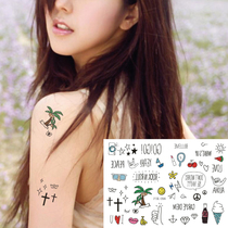 European and American personality Cute Little Fresh Ce Cartoon Finger Coke Coconut Tree Flowers Tattoo stickers Waterproof Persistent P096