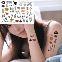 Personality cute European and American sexy neck cartoon English watermelon banana stars diamond tattoo sticker waterproof P121