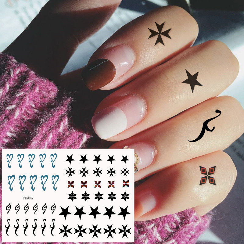 Little Fresh Mini Sexy Cute Arm Fingers Pentagram Stars Tattoo Sticker Waterproof Lasting P047
