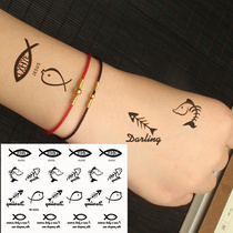 Small freshener finger tiger mouth arm Dographic English Alphabet Sun Flowers Fish Skeleton Fish Tattoo Sticker waterproof K043