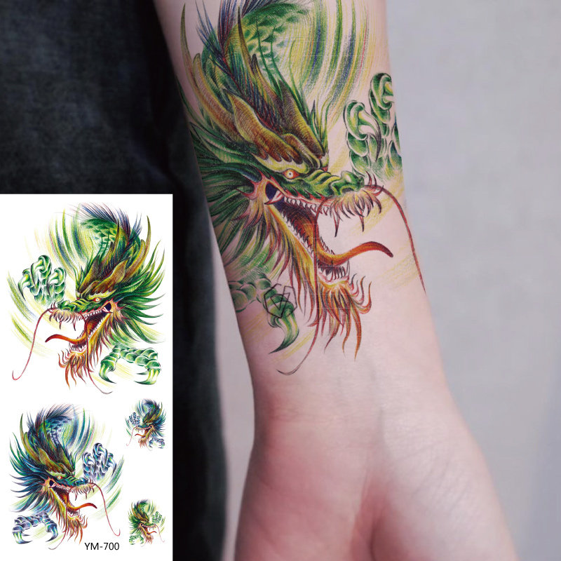 Traditional Flower Arm Wrist Arms Large Arm Legs Breast and Men's Personality Bronn God Beast Dragon Tattoo Sticker Waterproof Persistent X700