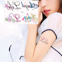 Small Halal New Fashion Sexy Pearl Body Love Life Happy Angel Letters English Tattoo Sticker Waterproof Persistent P081