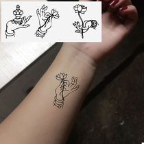 Small fresh wrist arm bracelet back breast shoulder neck like Come to Guanyin Buddha Buddha Lotus tattoo Tattoo Patch Waterproof Persistent W095