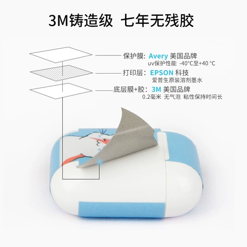 Apple, креативная наклейка, наушники, силиконовый беспроводной защитный чехол, мультяшная словарная карточка, второе поколение, bluetooth