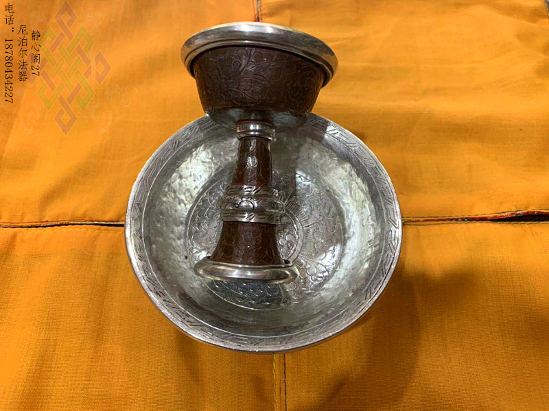 Nepalese copper gilt silver hair care cup thickened and weighted pure copper double-layer supply cup medium 12cm