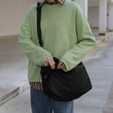 Вместительная и большая сумка через плечо, черная сумка на одно плечо для отдыха, подходит для студента