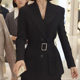 Black Wide-Leg Pants Suit for Women, High-End Spring and Autumn Goddess Style, Socialite Temperament, Waist-Cinching Professional Formal Suit