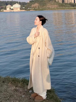 Tall style!! extended version!! tweed coat