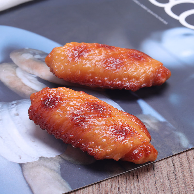 New simulation roasted chicken wings model single wing props Taobao shooting props kindergarten teaching aids toys