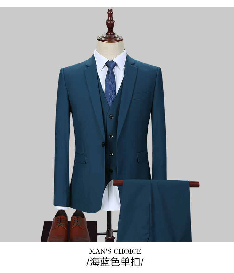 Bộ đồ nam bóng loáng màu đen phù hợp với chú rể váy cưới Váy cưới phù dâu trẻ trung - Suit phù hợp áo dạ nam