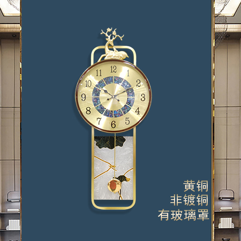 Keqin New Chinese modern minimalist hanging bell bronze clock upscale muted watches minimalist home clock modern clock