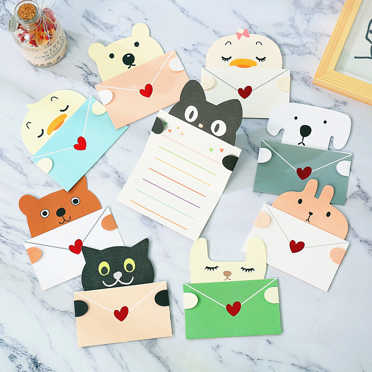 Korea Creative Cartoon Cartoon Kindergarten Sixth Children's Day Birthday Blessings Little Card with Envelope