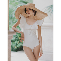 Lorica swimsuit women 2021 new summer fashion cover belly slim Lotus Lotus Hot Spring conjoined fairy swimming suit