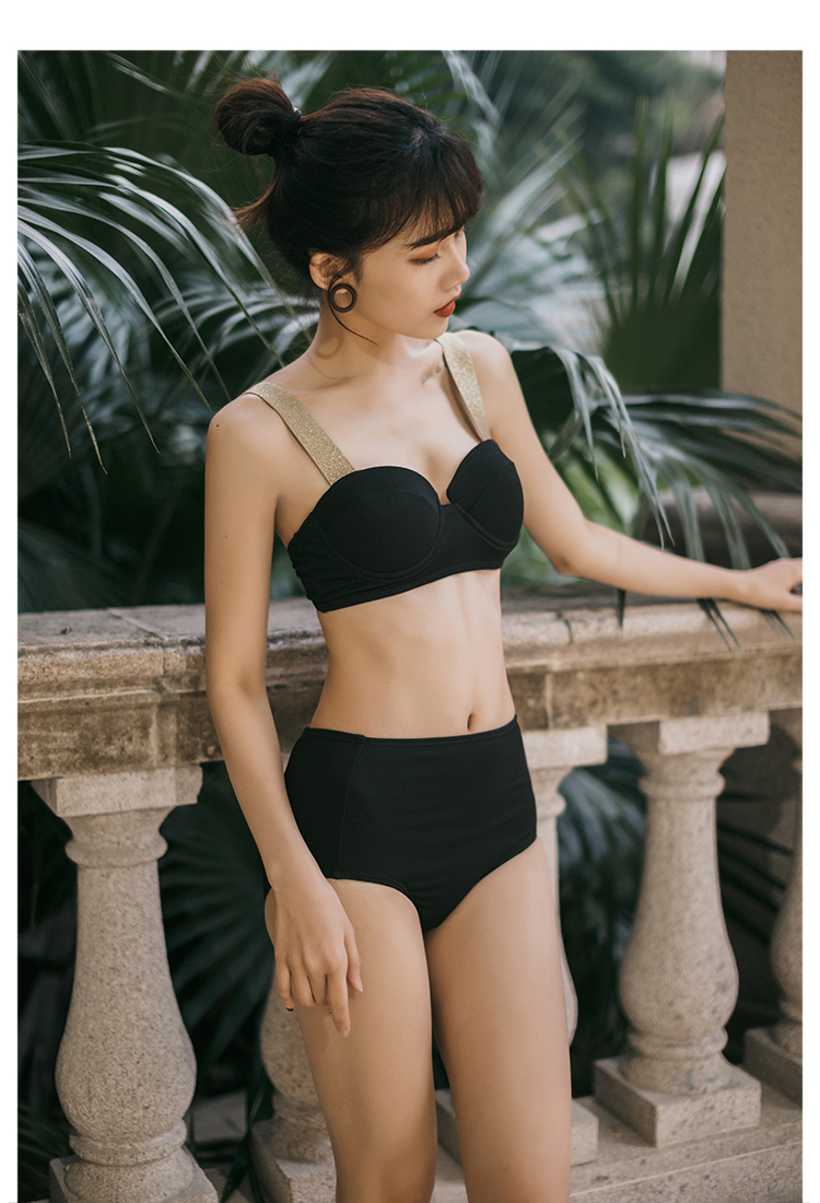 Đồ bơi hàn quốc nữ lưới đỏ eo cao bikini gợi cảm che bụng bị chẻ mỏng sinh viên bảo thủ mùa xuân nóng bỏng áo tắm - Bikinis áo choàng tắm biển