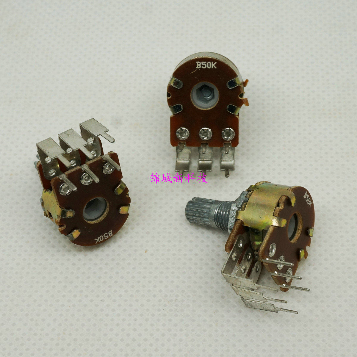 Double potentiometer B50K 6 feet 90 degree bent foot power amplifier potentiometer handle length 15MMH