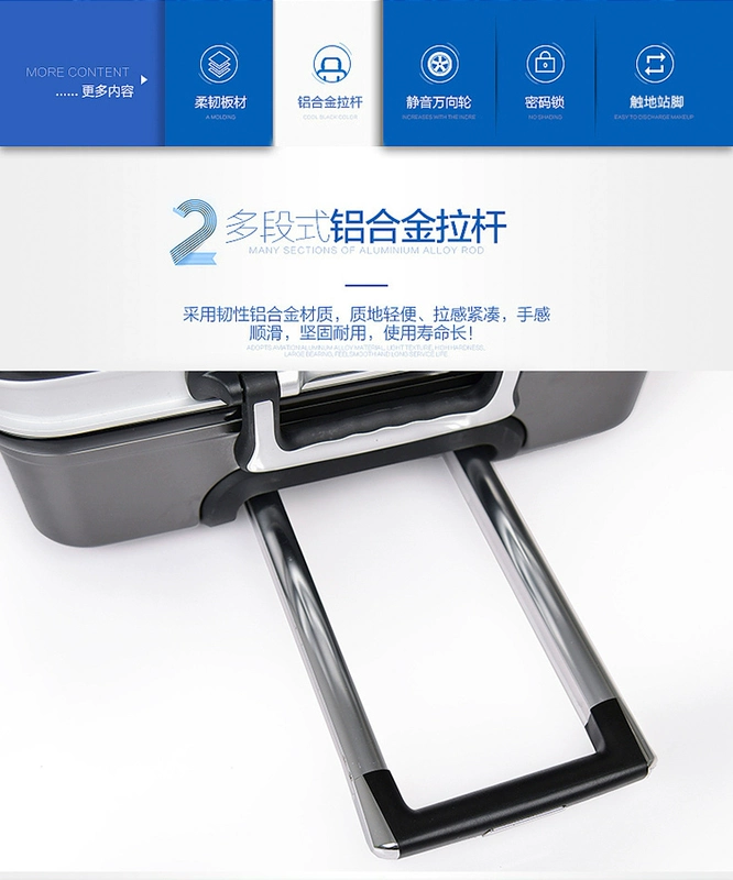 Mới Shijia kangaroo khung nhôm xe đẩy trường hợp nữ sinh viên vali nam kinh doanh vali mật khẩu hộp kéo lên hộp - Va li