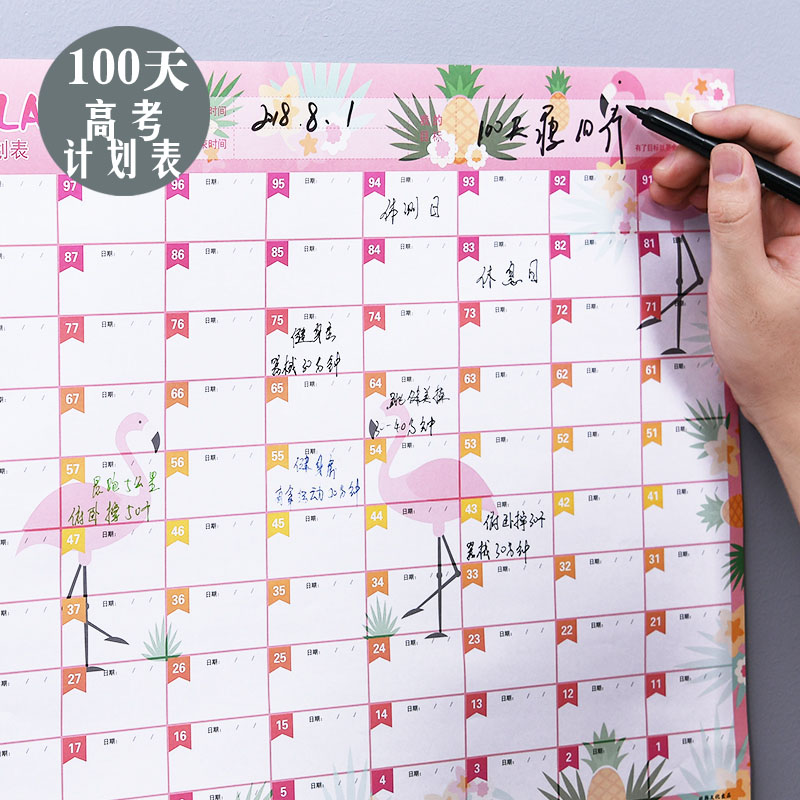 100-day Daily Schedule Struggle Countdown Schedule Life and School Supplies Schedule