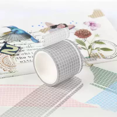 Of course, creative salt grid and paper tape hand account decoration sticker material hand account base base sticker
