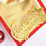 Рождественский золотой очень большой аксессуар с бантиком