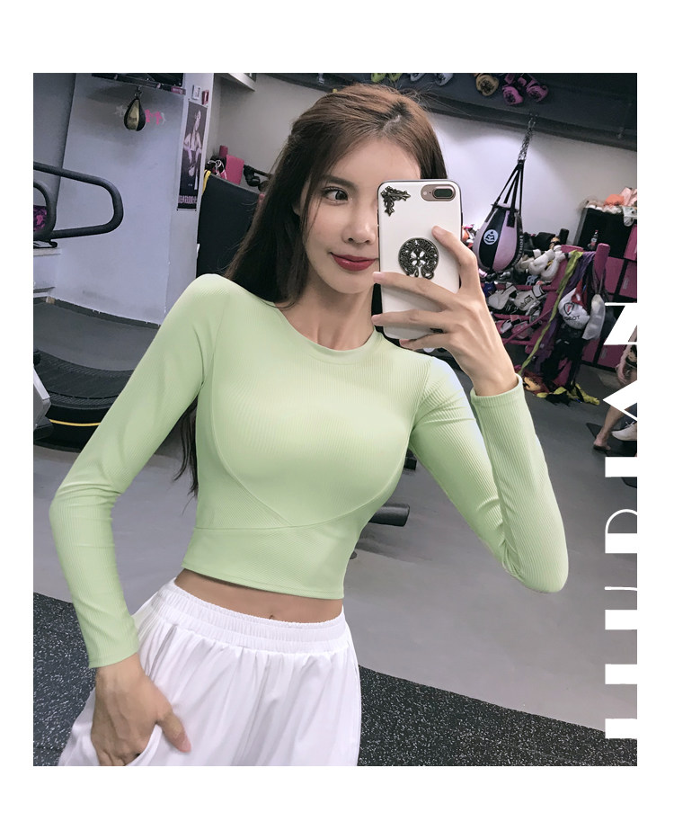 Сексуальный спортивный быстросохнущий лонгслив для спортзала, эластичная одежда для йоги, в обтяжку, популярно в интернете, для бега 