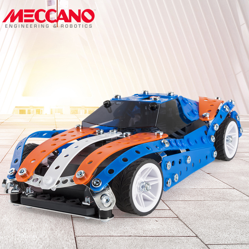 MelCarlo Meccano Yi Zhi assembly toy nut parts disassembly model electric remote control sports car gift