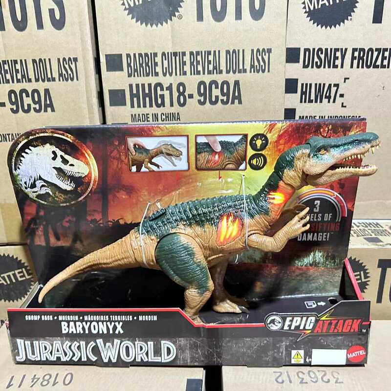 Mattel Jurassic World Sound and Light Battle Damage Giganotosaurus Dinosaur Model Children's Boys Toy Htp68