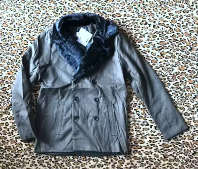 Military green woolen collar casual uniform coat 740 Navy sailor Parker coat